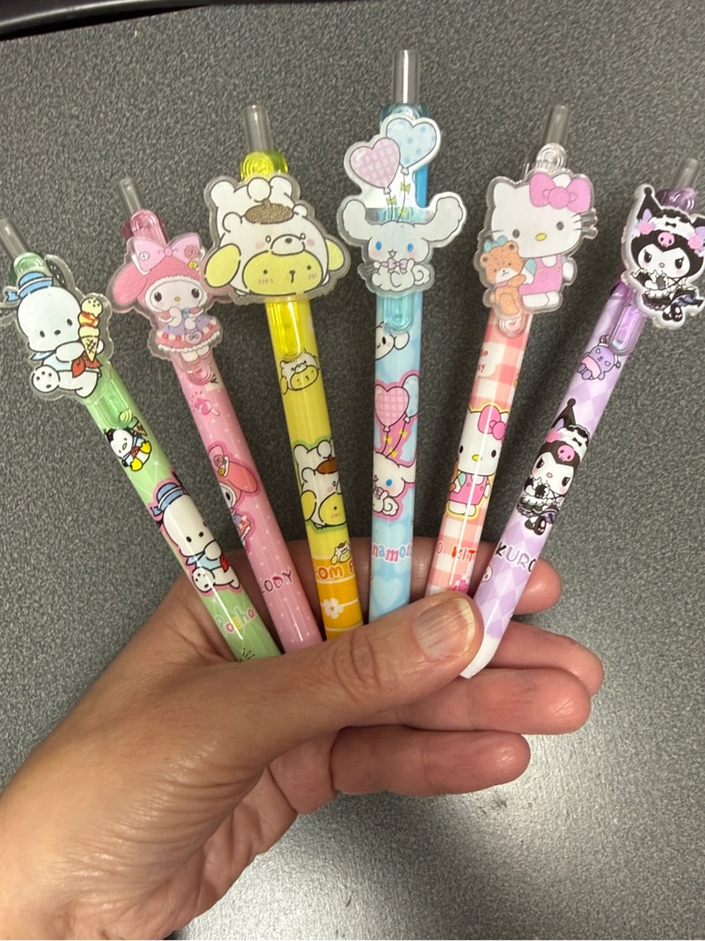 Sanrio Hello Kitty and Friends Pens - Black Ink - Set of 6